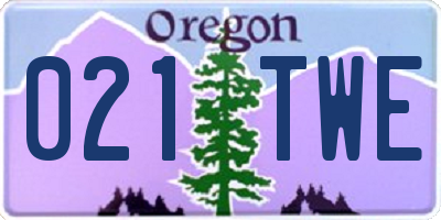OR license plate 021TWE
