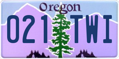 OR license plate 021TWI
