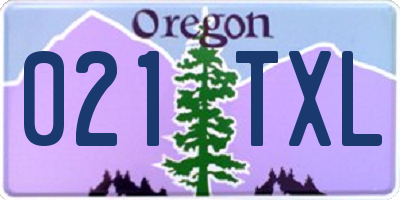 OR license plate 021TXL