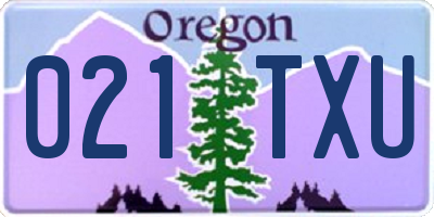 OR license plate 021TXU