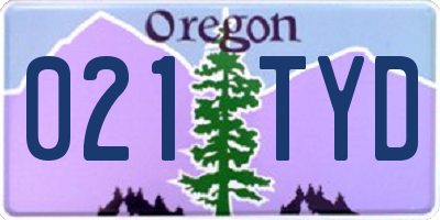OR license plate 021TYD