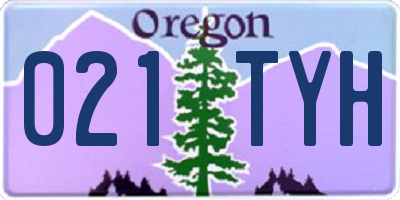 OR license plate 021TYH