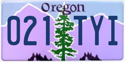 OR license plate 021TYI