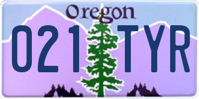 OR license plate 021TYR