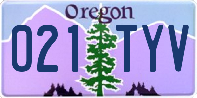 OR license plate 021TYV