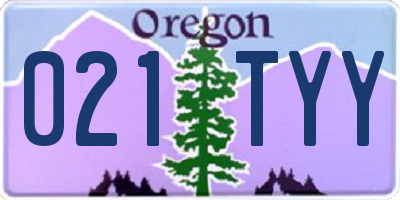 OR license plate 021TYY