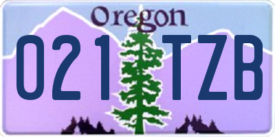 OR license plate 021TZB