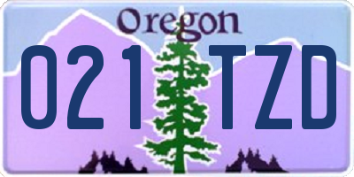 OR license plate 021TZD