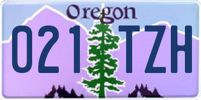 OR license plate 021TZH