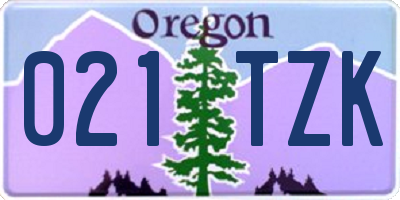 OR license plate 021TZK