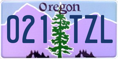OR license plate 021TZL