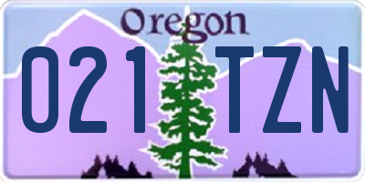 OR license plate 021TZN