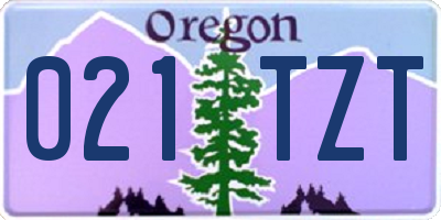 OR license plate 021TZT