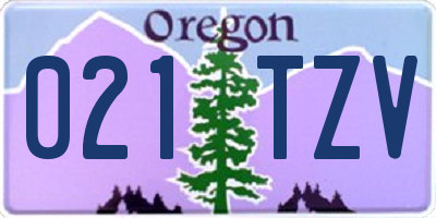OR license plate 021TZV