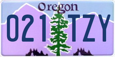 OR license plate 021TZY