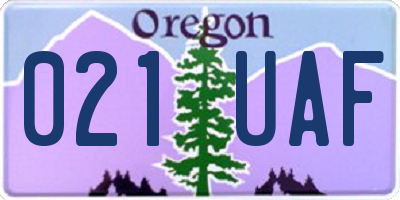 OR license plate 021UAF