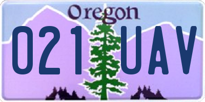 OR license plate 021UAV