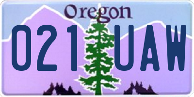 OR license plate 021UAW
