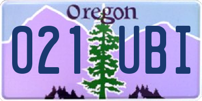 OR license plate 021UBI