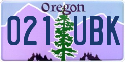 OR license plate 021UBK