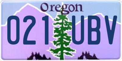 OR license plate 021UBV