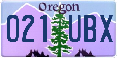OR license plate 021UBX