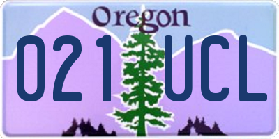 OR license plate 021UCL