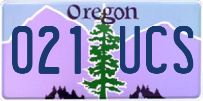 OR license plate 021UCS