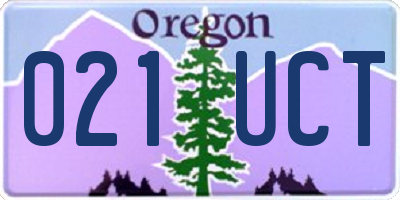 OR license plate 021UCT