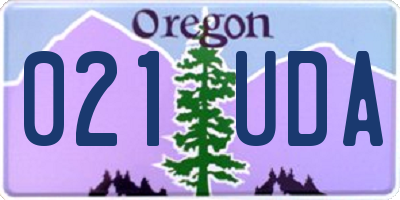 OR license plate 021UDA