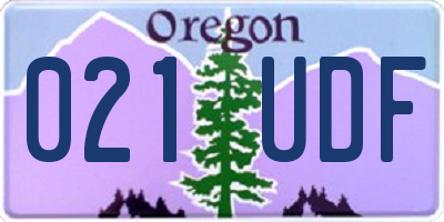 OR license plate 021UDF