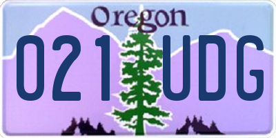 OR license plate 021UDG