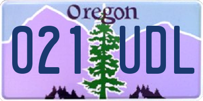 OR license plate 021UDL