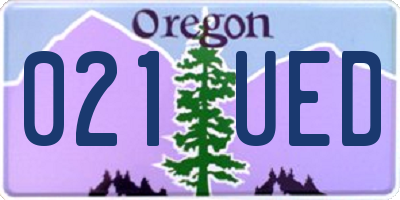 OR license plate 021UED