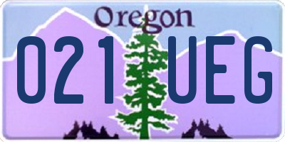 OR license plate 021UEG