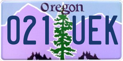 OR license plate 021UEK