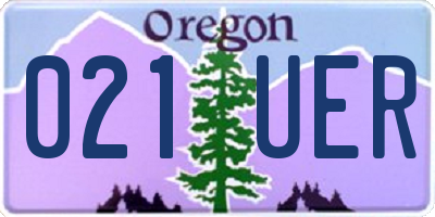OR license plate 021UER