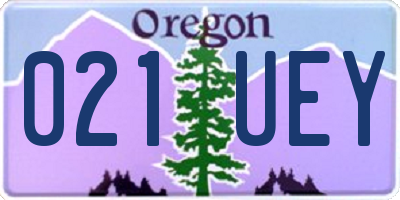 OR license plate 021UEY