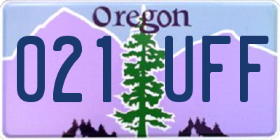 OR license plate 021UFF