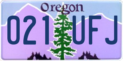 OR license plate 021UFJ