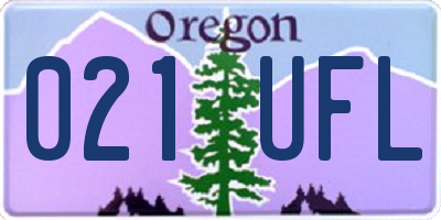 OR license plate 021UFL
