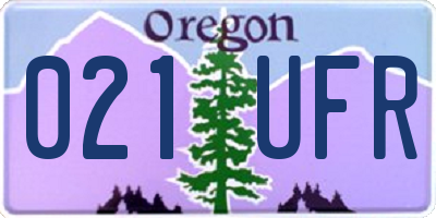 OR license plate 021UFR