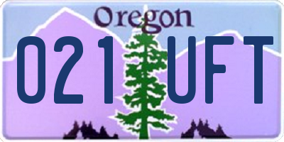 OR license plate 021UFT