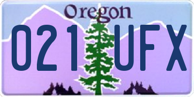 OR license plate 021UFX