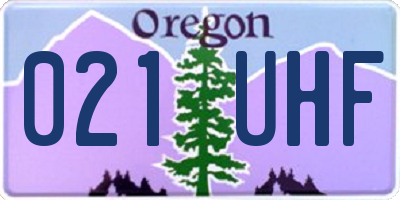 OR license plate 021UHF