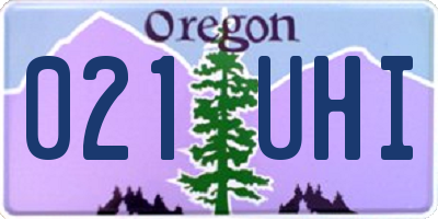 OR license plate 021UHI