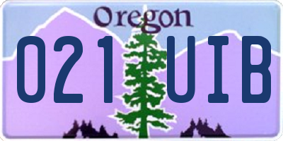 OR license plate 021UIB