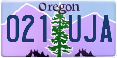 OR license plate 021UJA