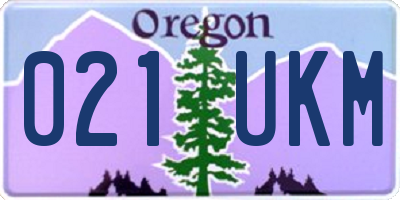 OR license plate 021UKM
