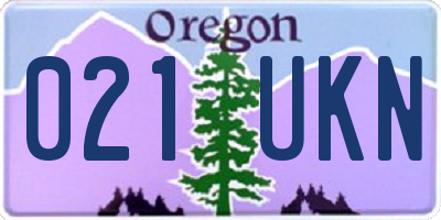OR license plate 021UKN